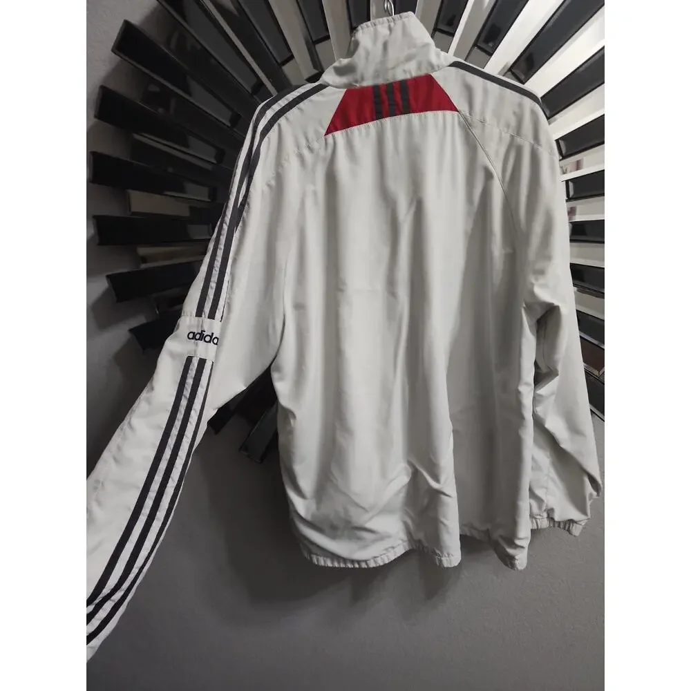 Vintage Adidas, white windbreaker, 3 stripes, jacket 1990